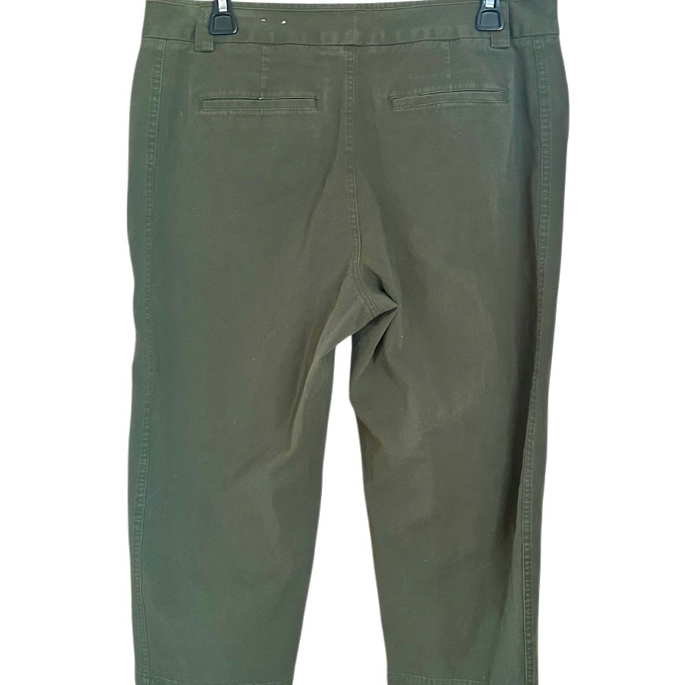 Coldwater Creek Natural Fit Capri Front Seam Stretch Waist Army Green. Sz 12 - Picture 3 of 8